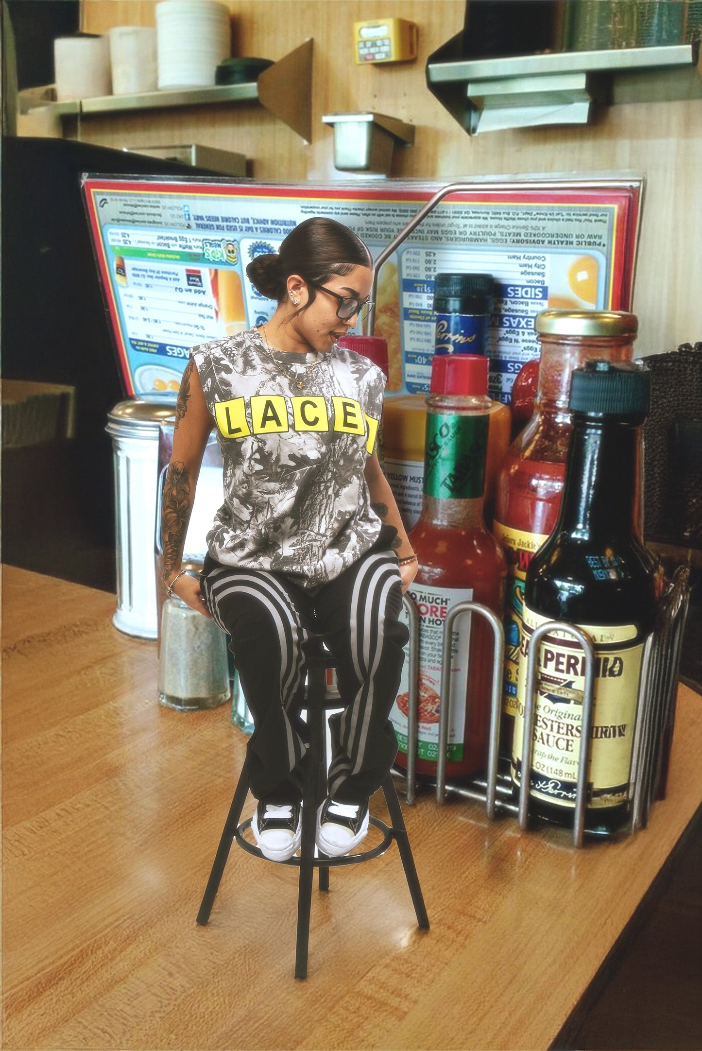 Laced Waffle House Cut Off Tee